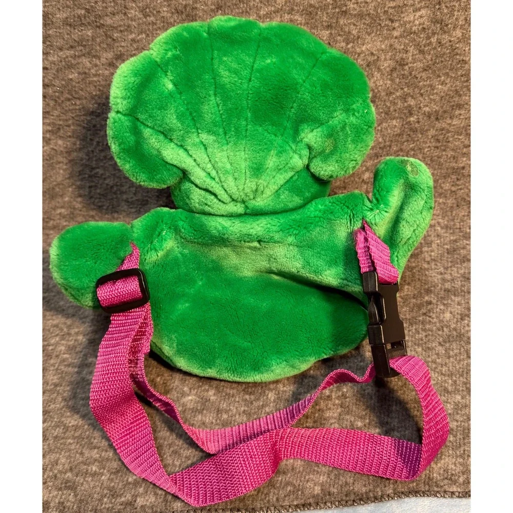 Vintage Barney Friends Baby Bop Plush Fanny Pack Green Dinosaur Waist Bag 90s